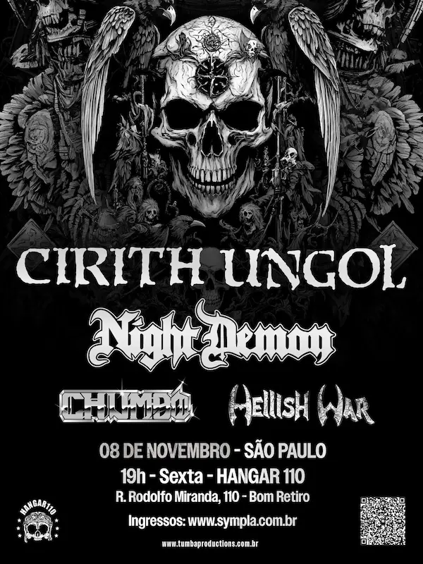 Cartaz de show em São Paulo, 8 de novembro de 2024 às 19:00